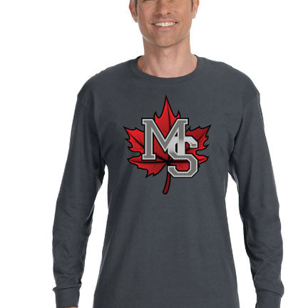 Maple Shade Long Sleeve Tee - Charcoal w/ Name & Number