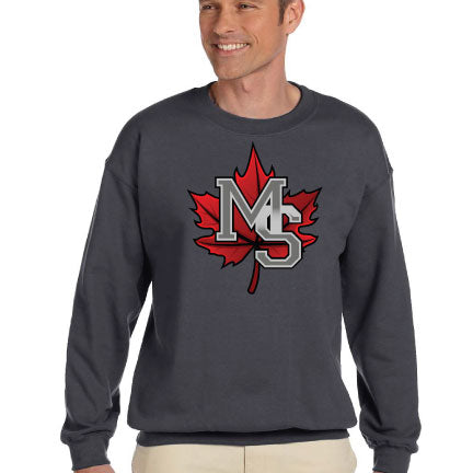Maple Shade Crewneck Sweatshirt - Charcoal w/ Name & Number